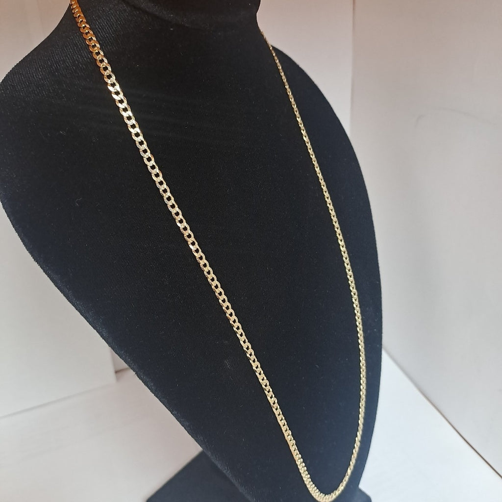 CADENA BARBADA DIAMANTADA 12.51GR 60 CM 14K (NUEVO)