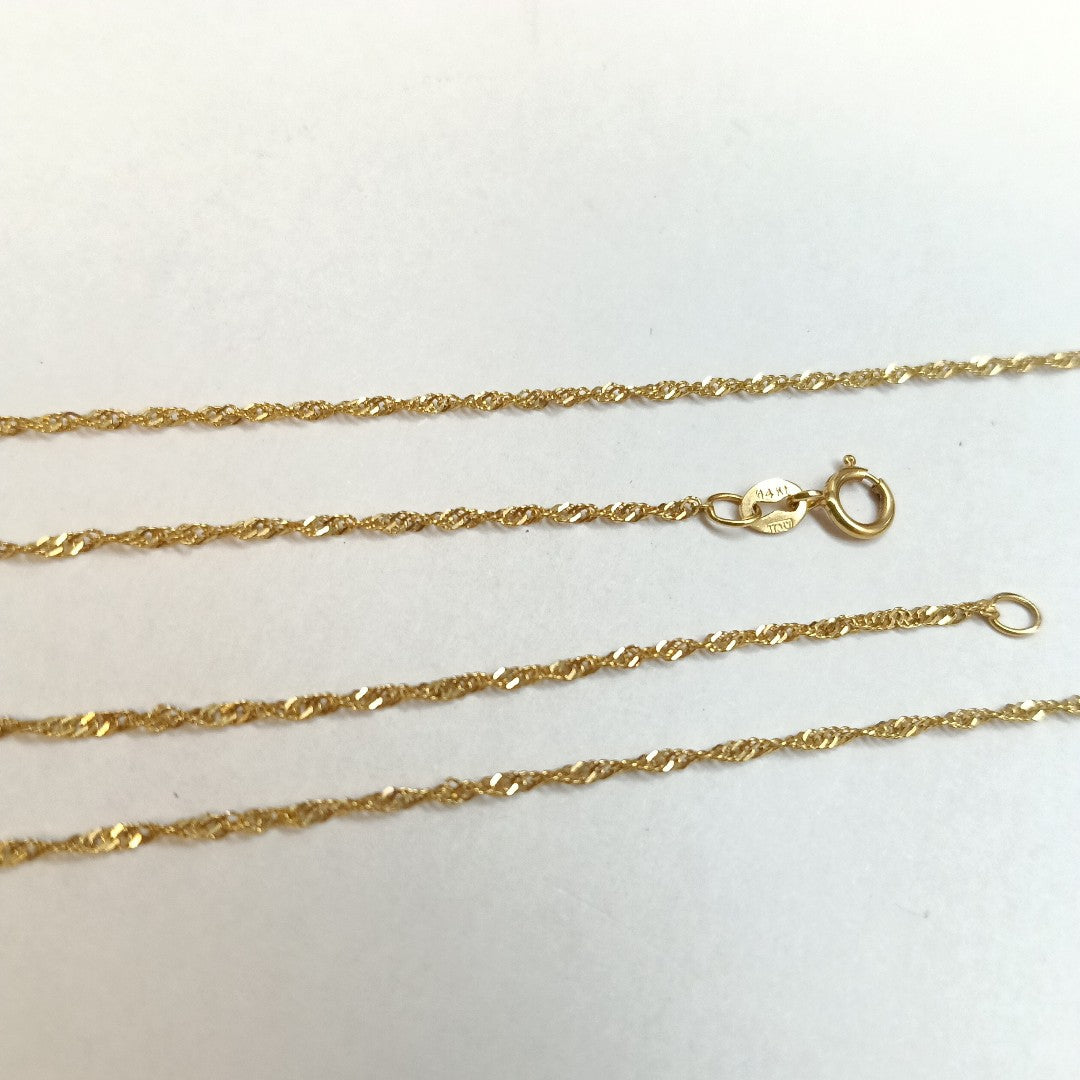 K1 1,40 GRMS 14 K ESPECIFICACIONES COMPLEMENTARIAS CADENA 14K 1/2 TORZAL (SEMINUEVO)