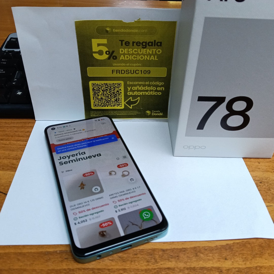 CELULAR OPPO  A78 CPH2565 (2023) 256 GB 8 GB RAM (SEMINUEVO)
