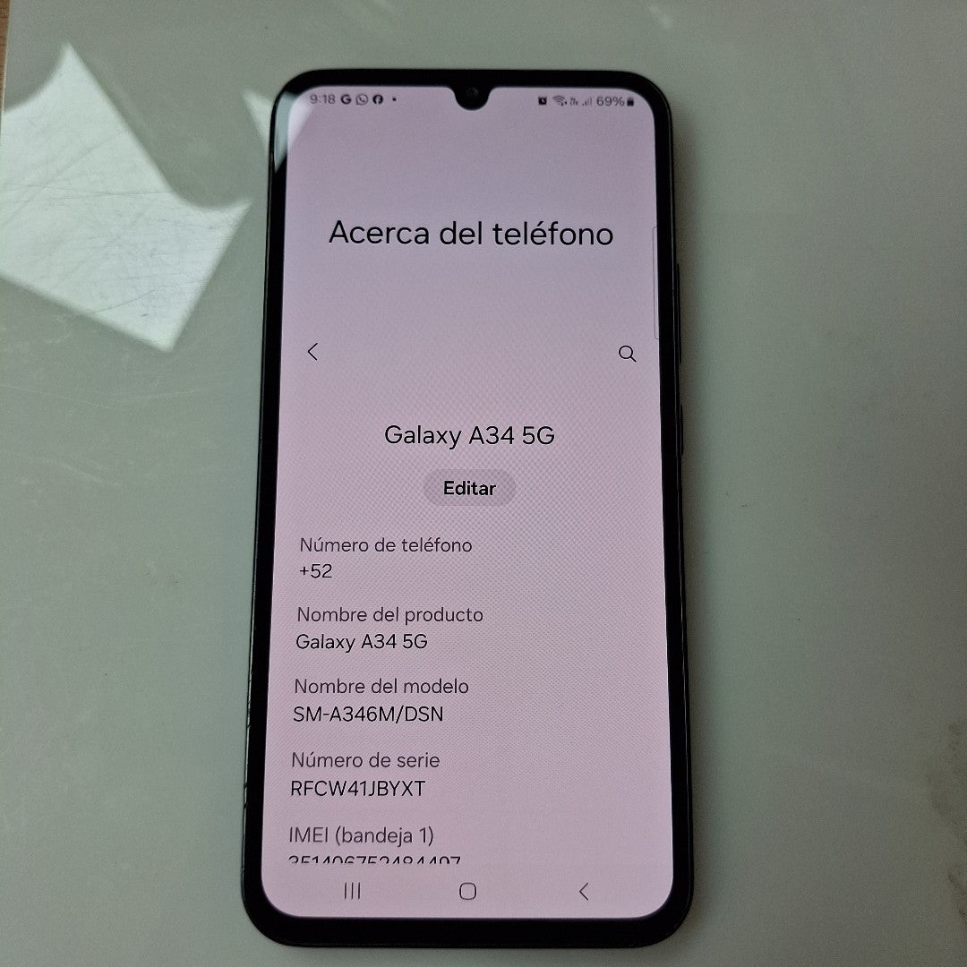 CELULAR SAMSUNG GALAXY A34 5G SM-A346M 128 GB 6 GB RAM (SEMINUEVO)