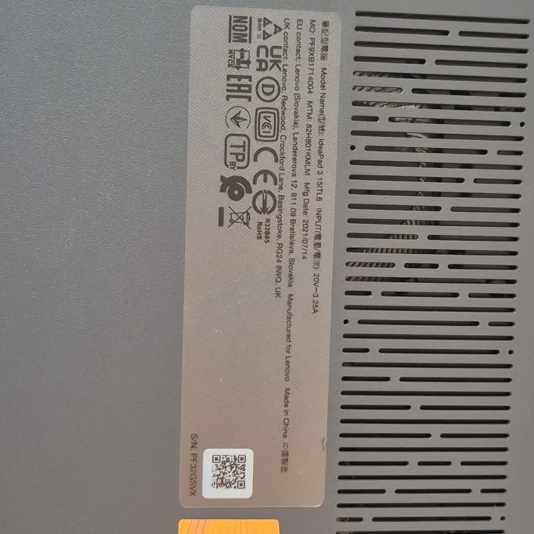 LAPTOP LENOVO IDEAPAD 3 15ITL6 (2022) 512 GB SSD 8 GB RAM (SEMINUEVO)