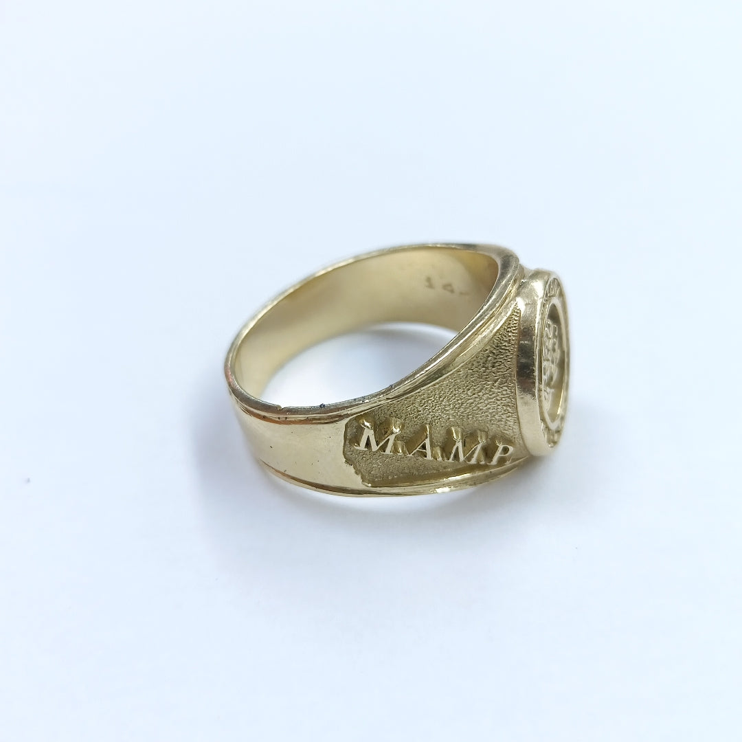ANILLO DE GRADUACIÓN. ORO. 14 K 12.4 GRMS (SEMINUEVO)