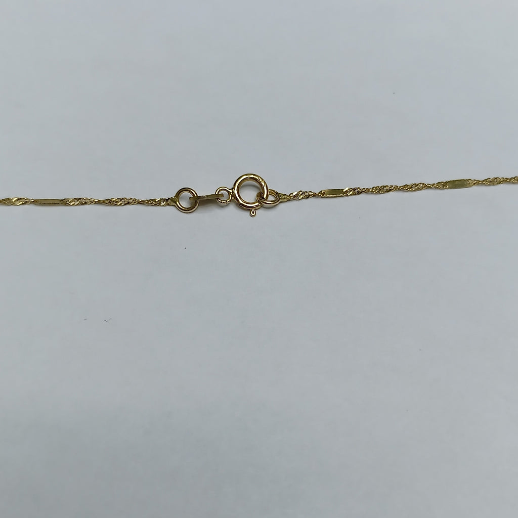 K1 1,00 GRMS 14 K ESPECIFICACIONES COMPLEMENTARIAS CADENA DE ORO TEJIDO ESPECIAL (SEMINUEVO)