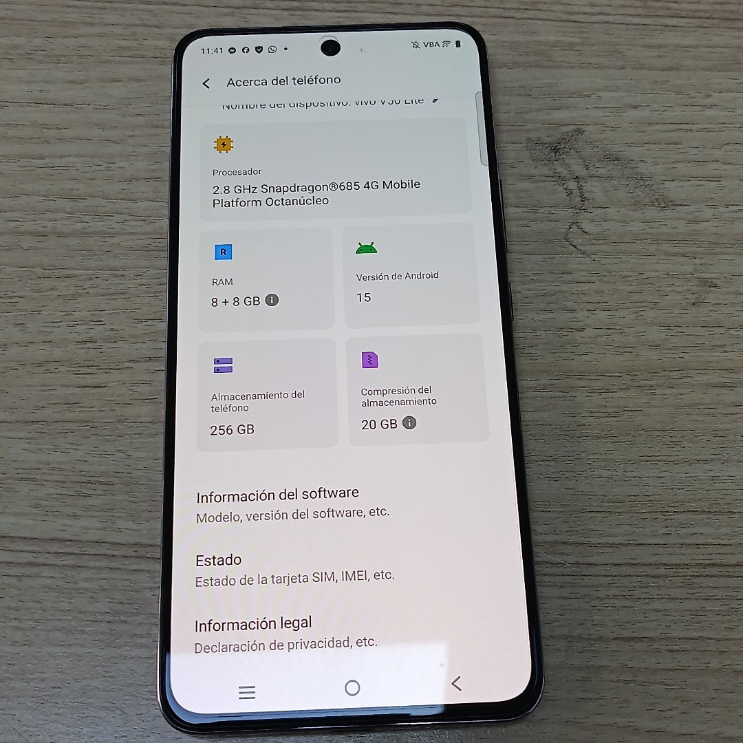 CELULAR VIVO V50 LITE V2441 (2025) 256 GB 8 GB RAM (SEMINUEVO)