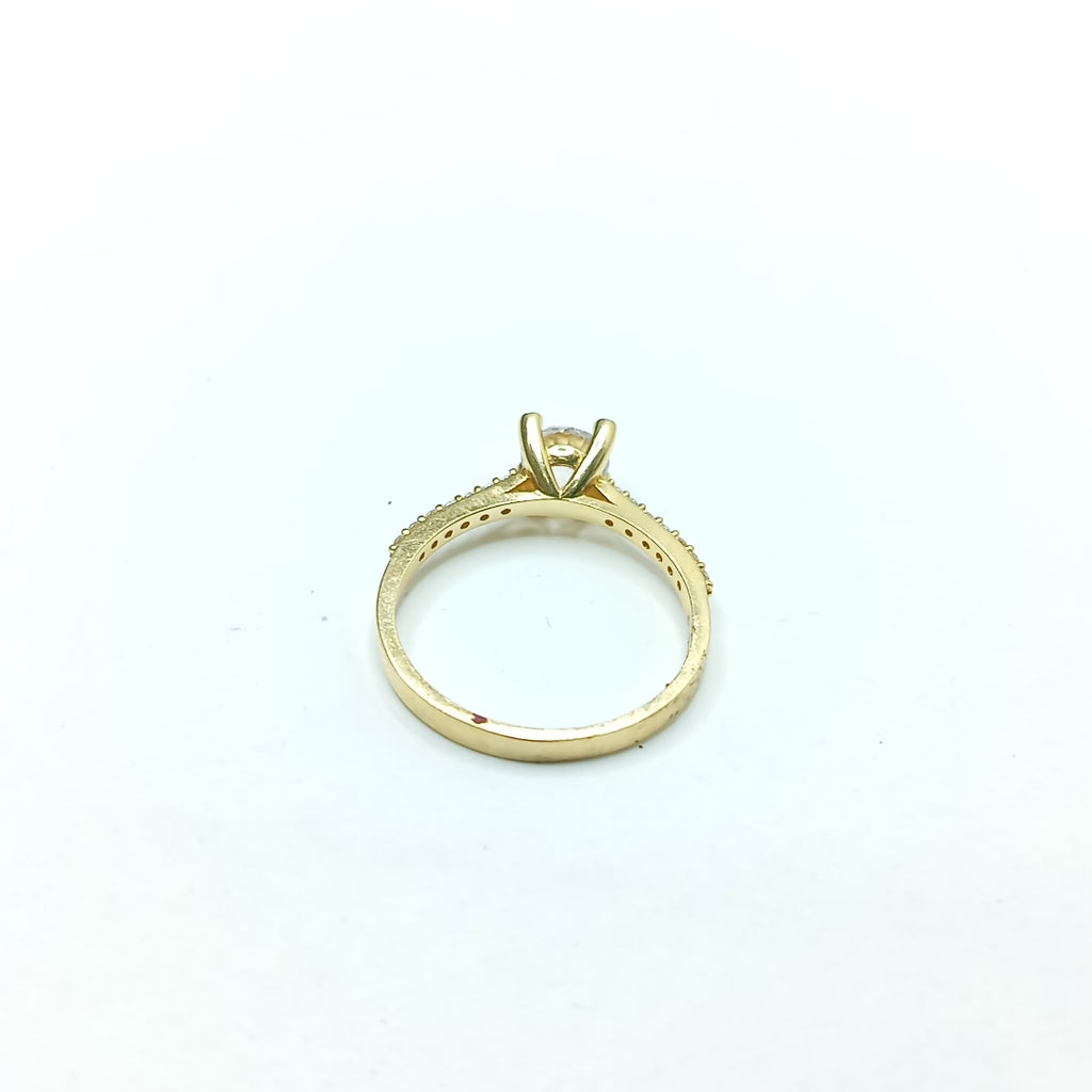 10431ANC20660B206 FRD3 SOLITARIO CON CIRCONIA EN BASE V CON 4 UÑAS GRUESAS O/A ORO 14K 2.2GRS (NUEVO)