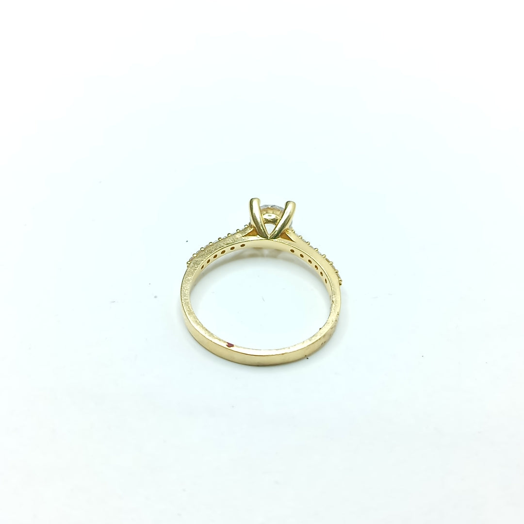 10431ANC20660B206 FRD3 SOLITARIO CON CIRCONIA EN BASE V CON 4 UÑAS GRUESAS O/A ORO 14K 2.2GRS (NUEVO)