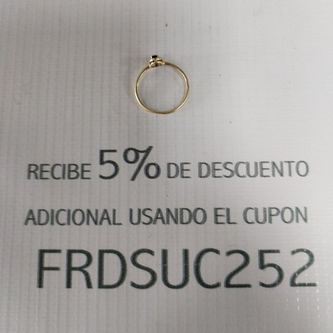K1 1,10 GRMS 14 K ESPECIFICACIONES COMPLEMENTARIAS ANILLITO CON CIRCONIAS Y PIED (SEMINUEVO)