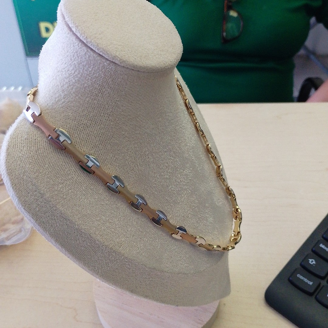 GARGANTILLA ORO, ORO COMBINADO 14 K 22.5 GRMS (SEMINUEVO)