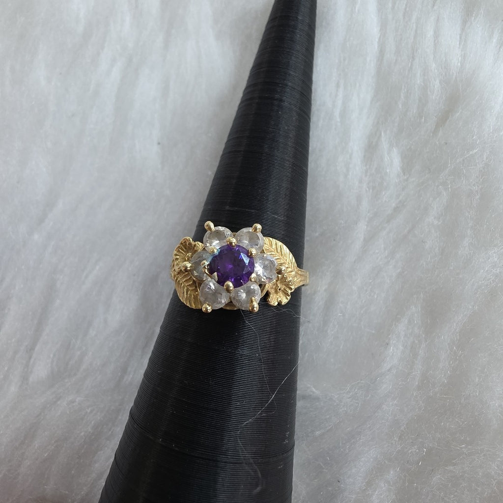 K1 2,30 GRMS 14 K ESPECIFICACIONES COMPLEMENTARIAS ANILLITO MOTIVO FLOR CON CIRC (SEMINUEVO)