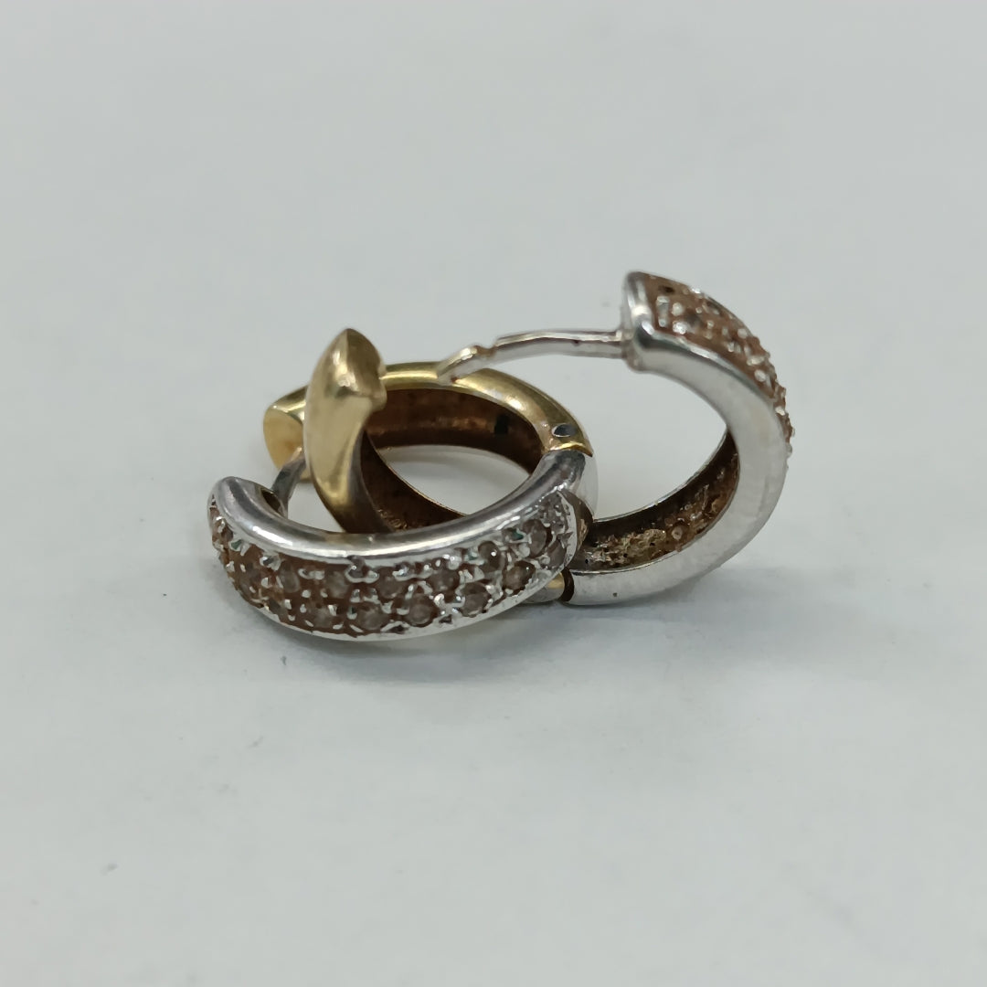 ARRACADAS PAR ORO, ORO BLANCO 14 K 3.9 GRMS (SEMINUEVO)