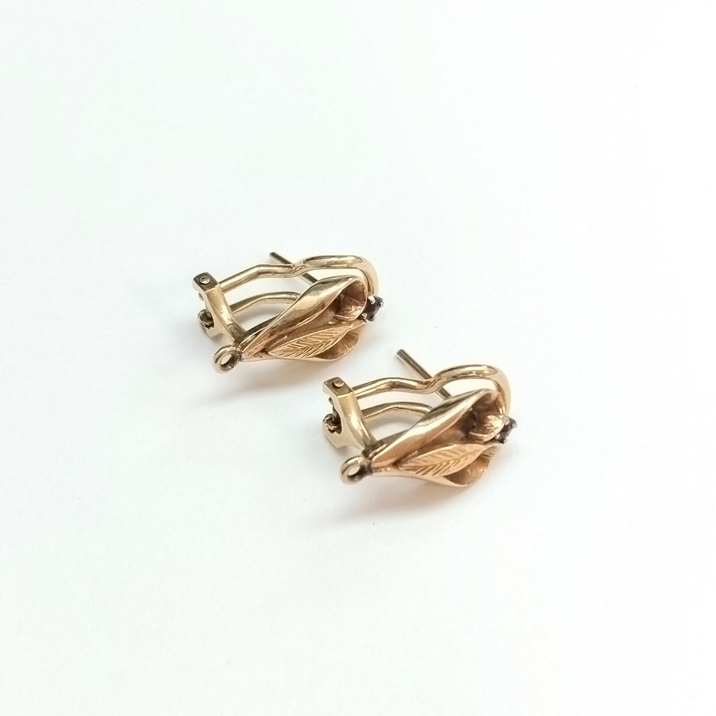 K1 5,90 GRMS 14 K ESPECIFICACIONES COMPLEMENTARIAS PAR DE ARETES CON PIEDRA DE C (SEMINUEVO)