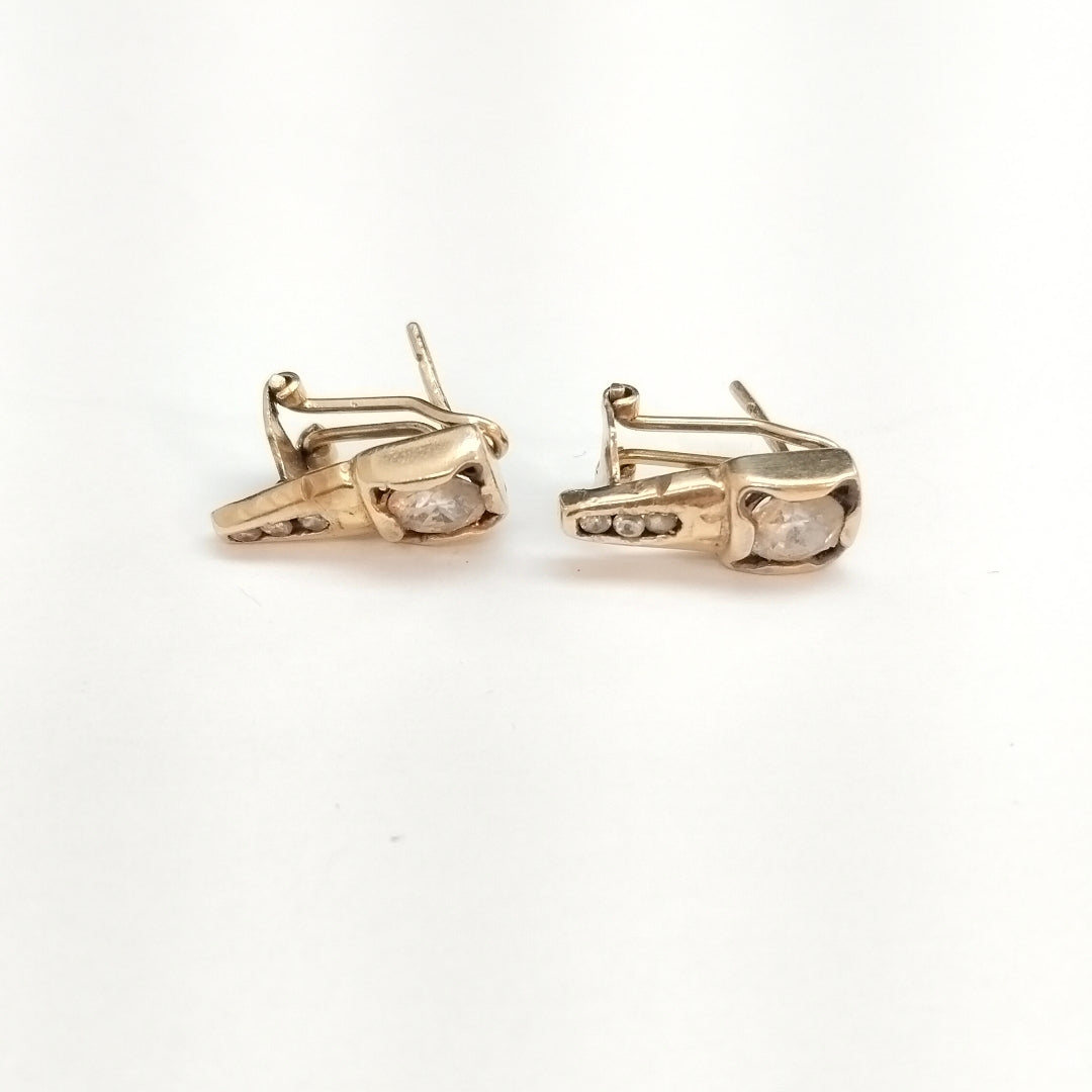 K1 4,70 GRMS 14 K ESPECIFICACIONES COMPLEMENTARIAS PAR DE ARETES, CON CIRCONIA, (SEMINUEVO)