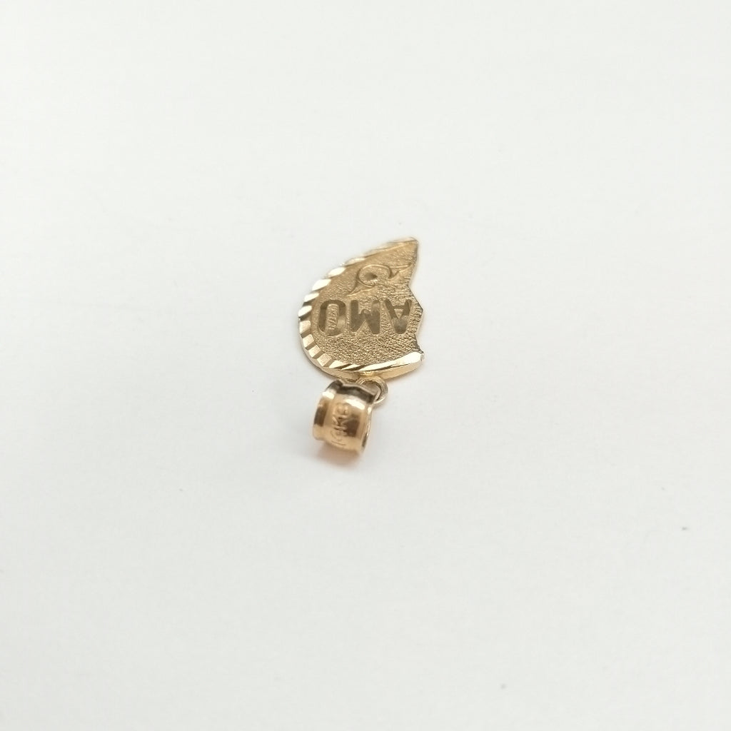 K1 1,80 GRMS 14 K ESPECIFICACIONES COMPLEMENTARIAS DIJE FMA MEDIO CORAZON , LEYE (SEMINUEVO)