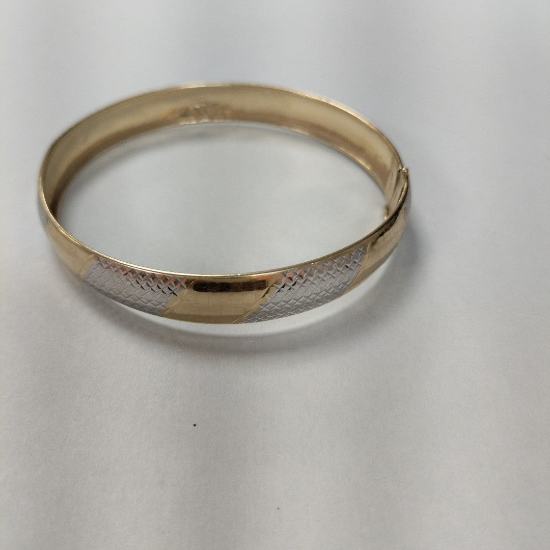 PULSERA RIGIDA ORO COMBINADO 14 K 7.7 GRMS (SEMINUEVO)