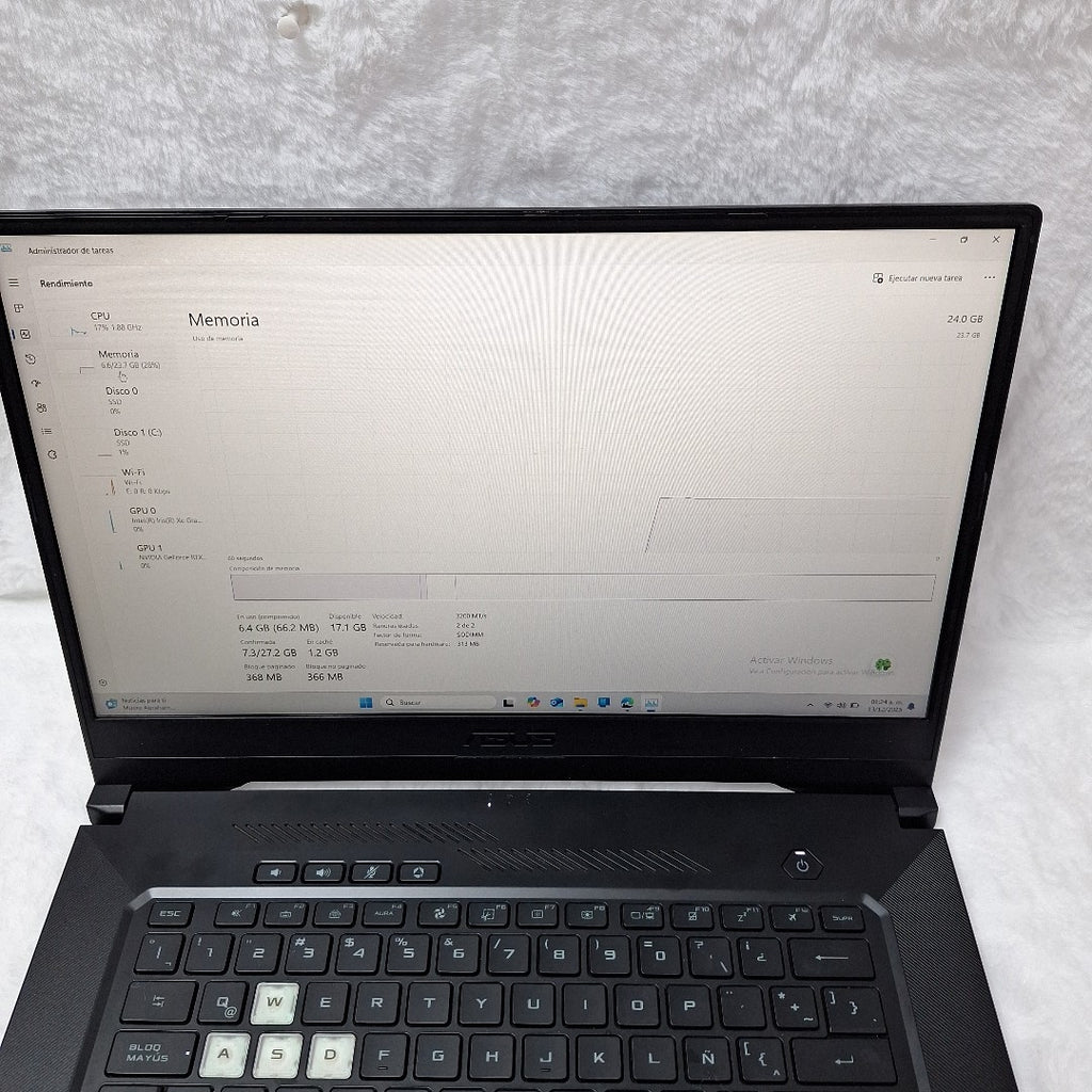 LAPTOP ASUS TUF DASH F15 FX516PC-HN001W (2022) 512 GB SSD 8 GB RAM (SEMINUEVO)