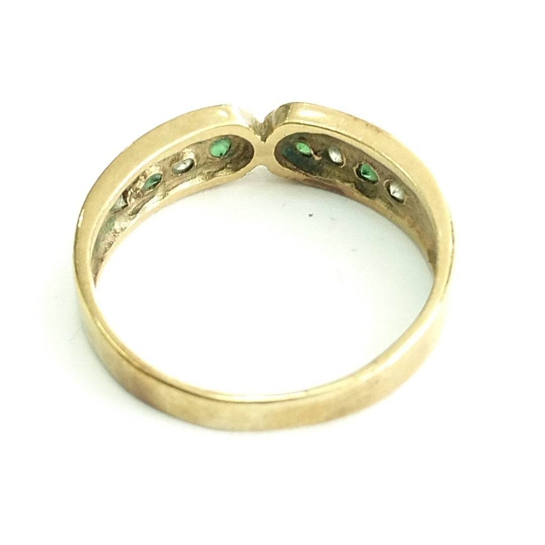 K1 2,10 GRMS 10 K ESPECIFICACIONES COMPLEMENTARIAS ANILLITO CON CIRCONIA VERDE Y (SEMINUEVO)