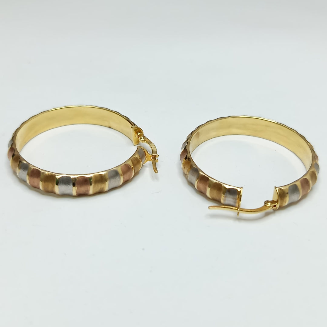 ARRACADAS PAR ORO, RODIADO 14 K 4.8 GRMS (SEMINUEVO)