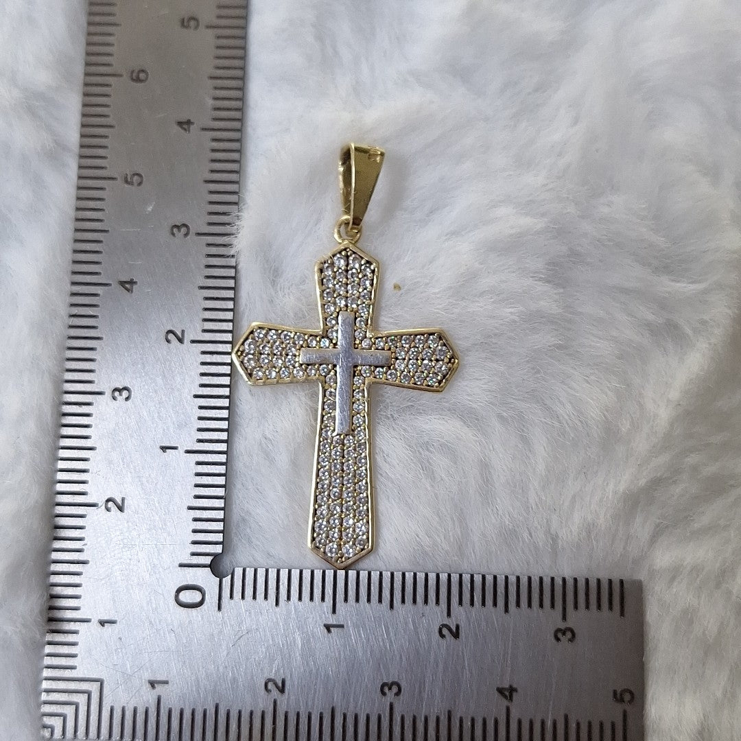 K1 2,30 GRMS 14 K ESPECIFICACIONES COMPLEMENTARIAS CRUZ CON CIRCONIA (SEMINUEVO)