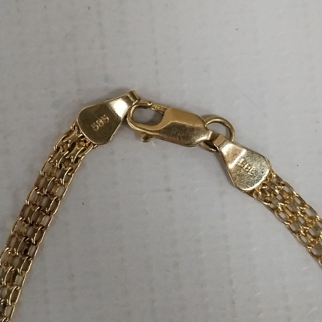 K1 5,90 GRMS 14 K ESPECIFICACIONES COMPLEMENTARIAS PULSERA TEJIDO HECHURA ESPECI (SEMINUEVO)