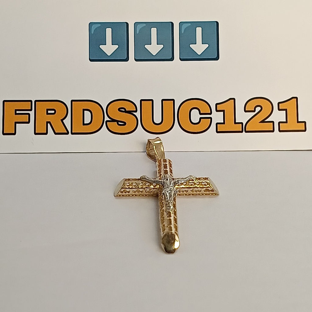 CRUCIFIJO ORO, ORO COMBINADO 10 K 4.8 GRMS (SEMINUEVO)