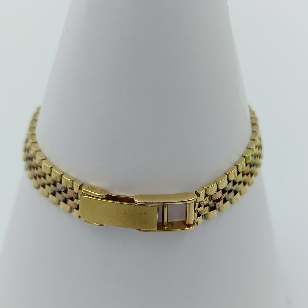 RELOJ CAJA Y PULSO ORO ORO, ORO COMBINADO 14 K 20.2 GRMS (SEMINUEVO)