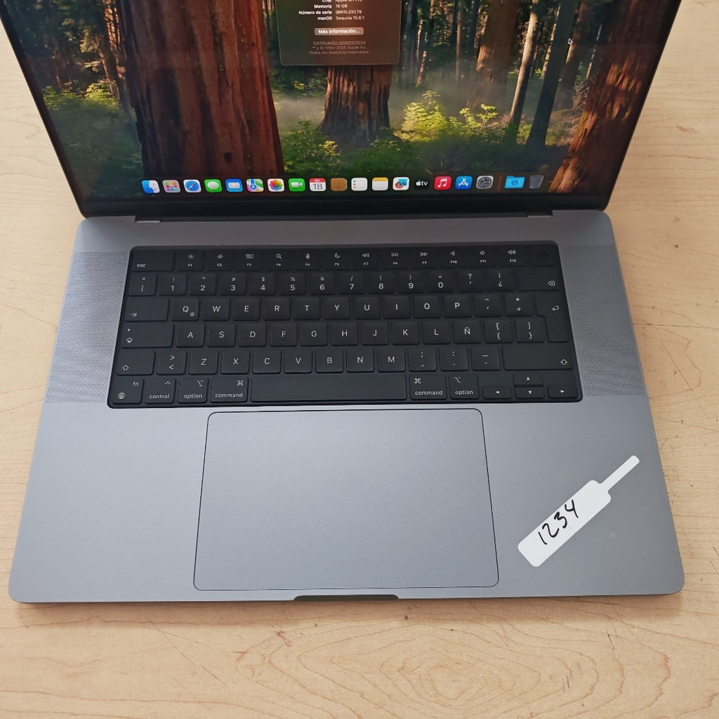LAPTOP APPLE MACBOOK PRO 16" 2021 3.2 A2485 (10 CPU / 16 GPU) 1 TB SSD 16 GB RAM (SEMINUEVO)