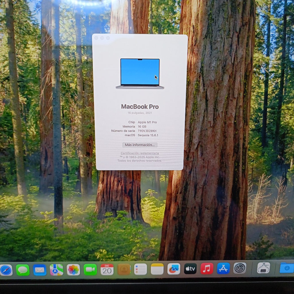 LAPTOP APPLE MACBOOK PRO 16" 2021 3.2 A2485 (10 CPU / 16 GPU) 512 GB SSD 16 GB RAM