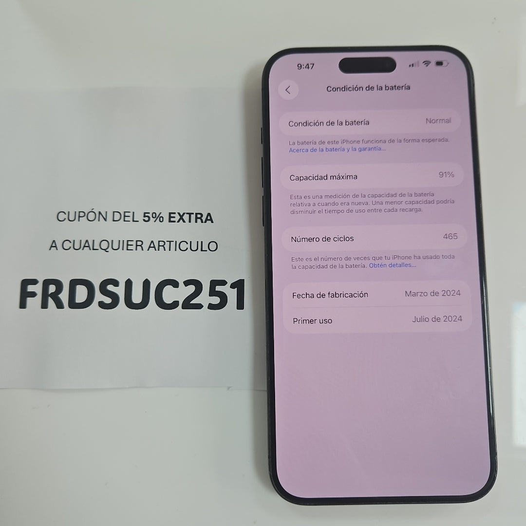 CELULAR APPLE IPHONE 15 PRO MAX A3105 (2023) 256 GB 8 GB RAM (SEMINUEVO)