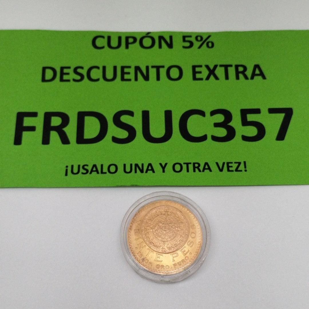 K1 16.6 GRMS 21 K IDENTIFICACIÓN MONEDA NOMINATIVA MONEDAS PESOS 20 PES (SEMINUEVO)