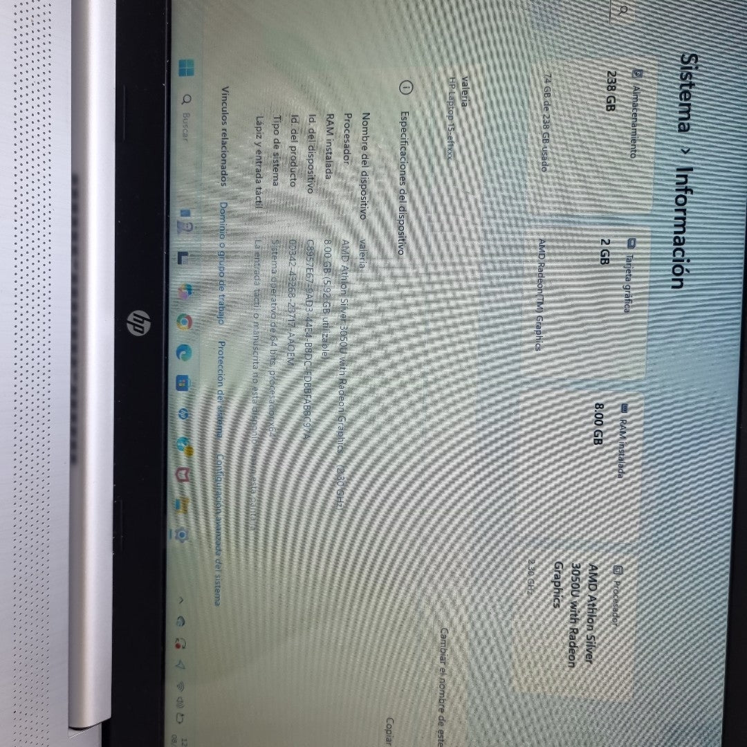 LAPTOP HP 15-EF1501LA (2022) 256 GB SSD 8 GB RAM (SEMINUEVO)