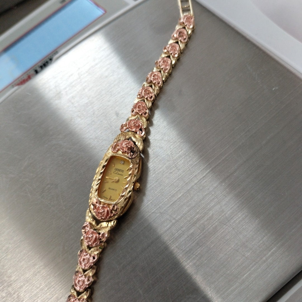 RELOJ CAJA ACERO PULSO ORO ORO 14 K 17.9 GRMS (SEMINUEVO)