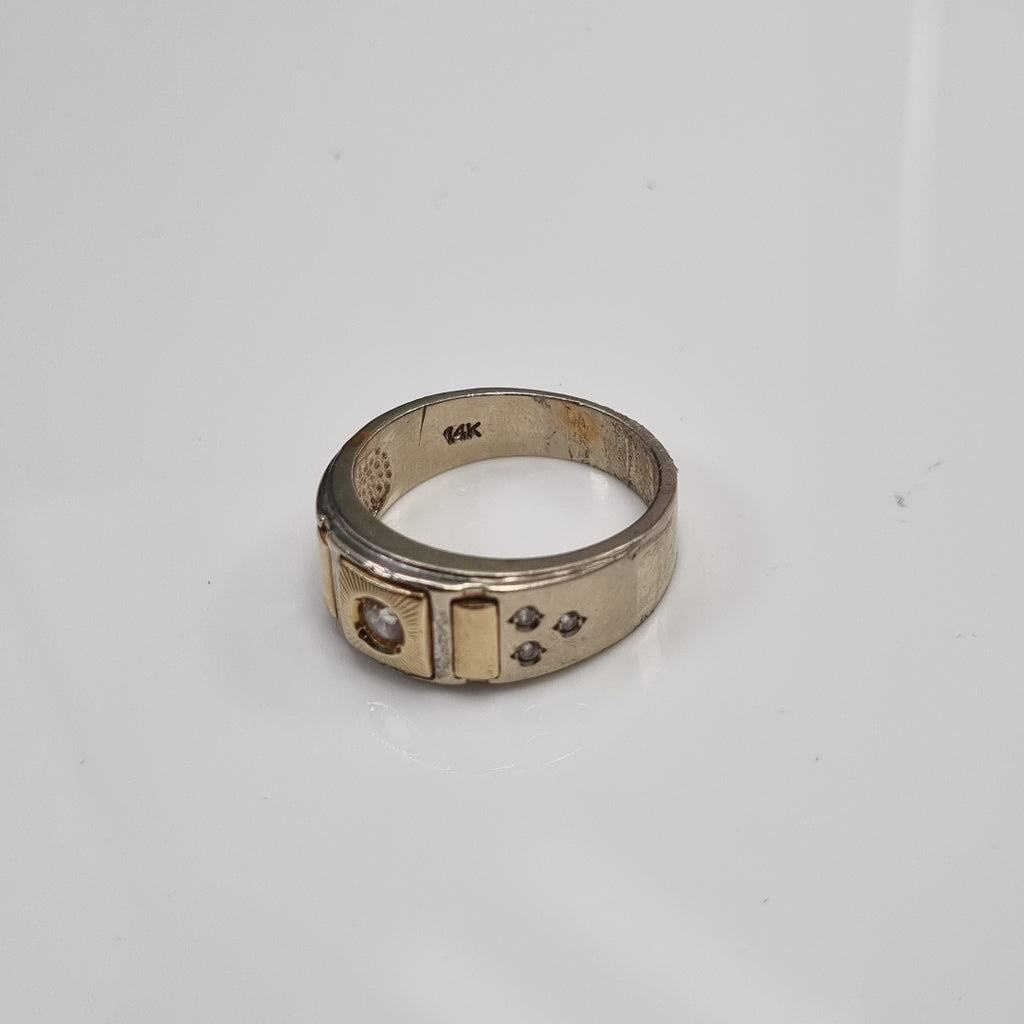 K1 8,30 GRMS 14 K ESPECIFICACIONES COMPLEMENTARIAS ANILLO CIRCONIA BLANCA CENTR (SEMINUEVO)