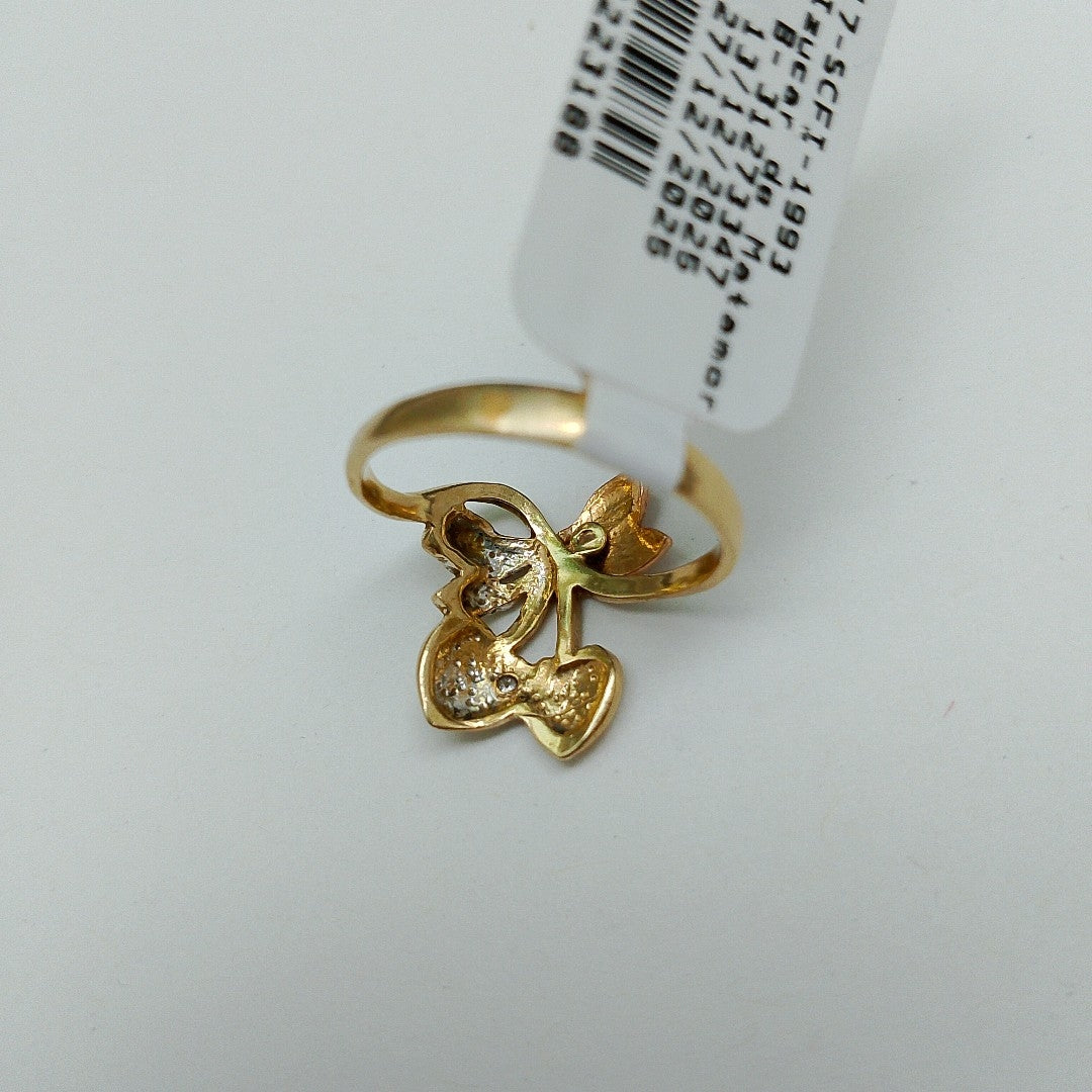 K1 3,00 GRMS 14 K ESPECIFICACIONES COMPLEMENTARIAS ANILLO DISEÑO HOJAS CON CORAZ (SEMINUEVO)