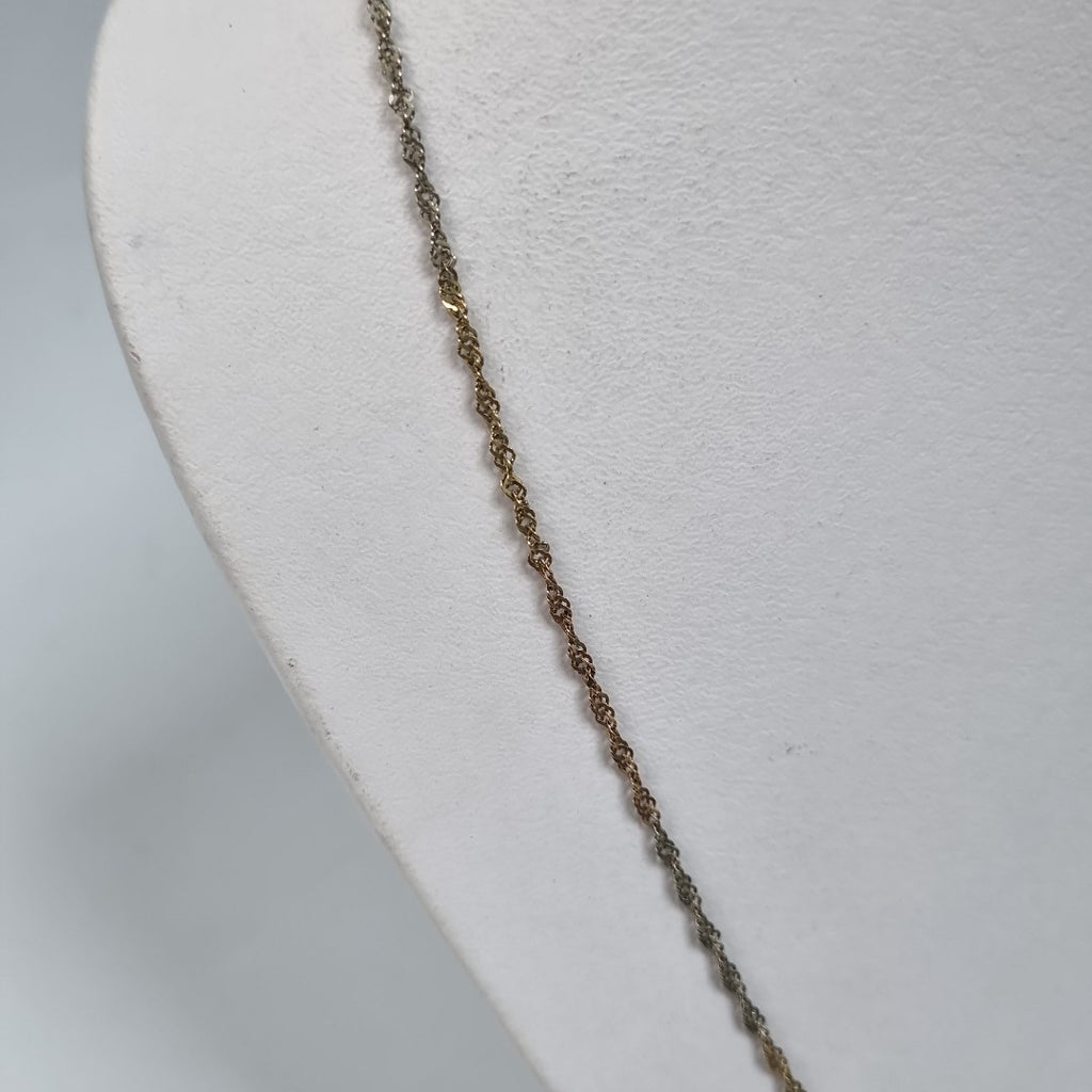 K1 2,60 GRMS 10 K ESPECIFICACIONES COMPLEMENTARIAS CADENA TORZAL, 2 TONOS BROCHE (SEMINUEVO)