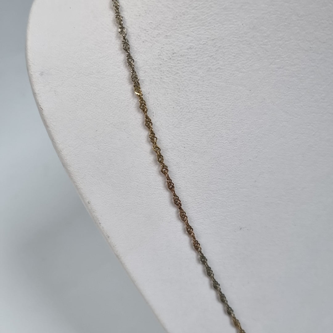 K1 2,60 GRMS 10 K ESPECIFICACIONES COMPLEMENTARIAS CADENA TORZAL, 2 TONOS BROCHE (SEMINUEVO)