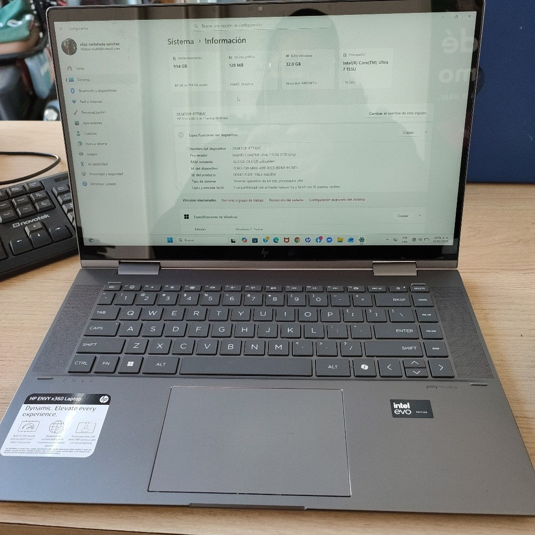 LAPTOP HP ENVY X360 15-FE1073CL (2 EN 1) (2024) 1 TB SSD 32 GB RAM (SEMINUEVO)