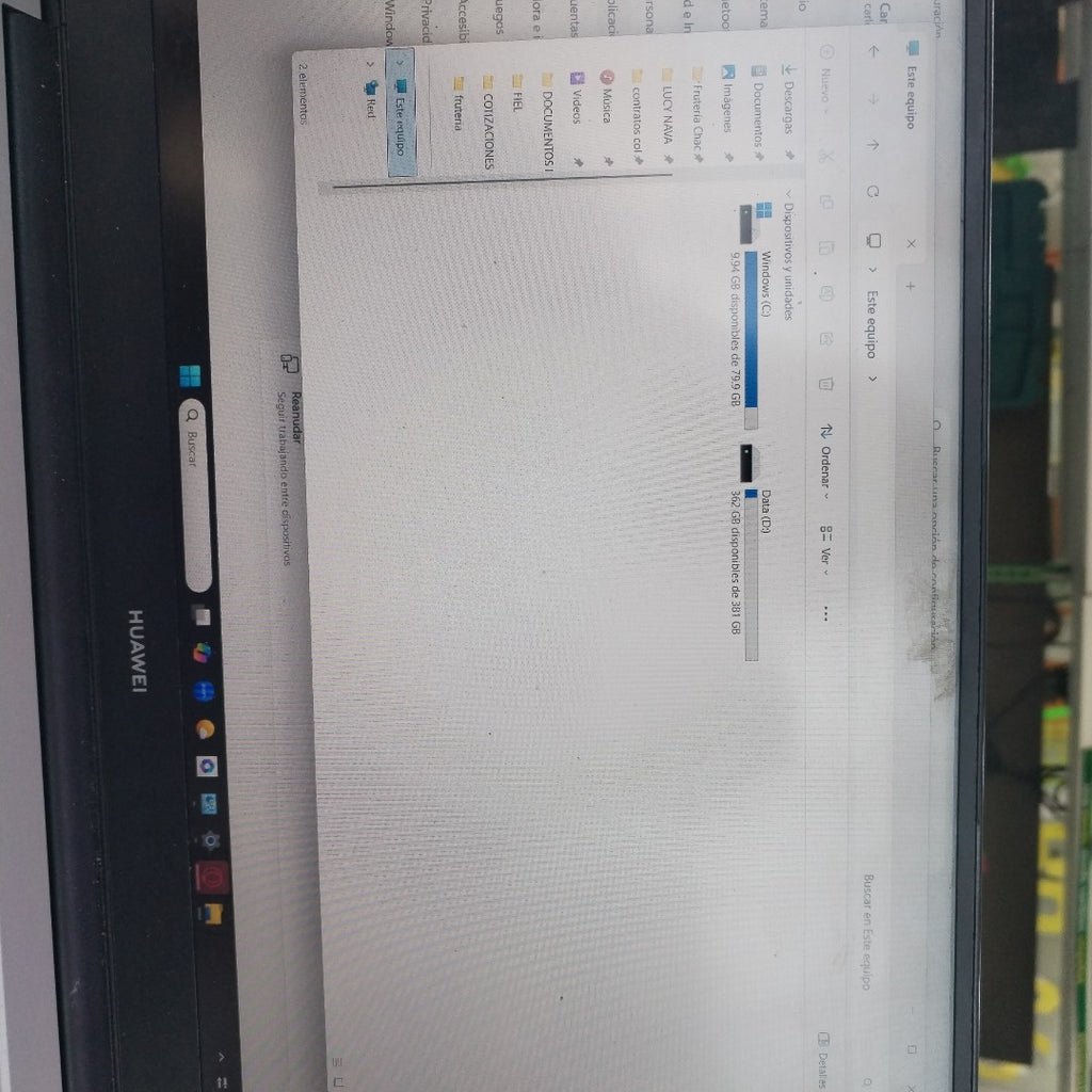 LAPTOP HUAWEI MATEBOOK D14 NBL-WAQ9R (2022) 512 GB SSD 8 GB RAM (SEMINUEVO)
