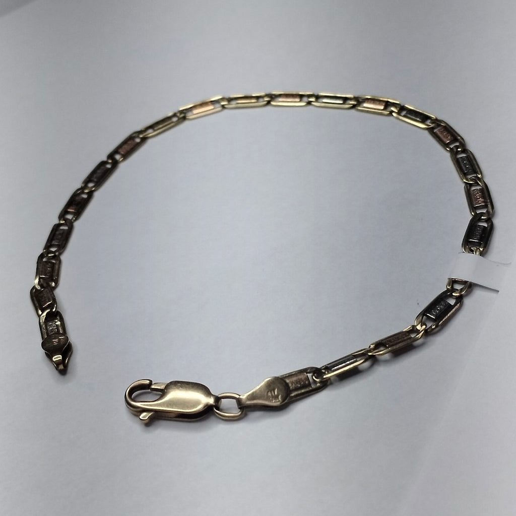 PULSERA ORO COMBINADO 10 K 4.9 GRMS (SEMINUEVO)