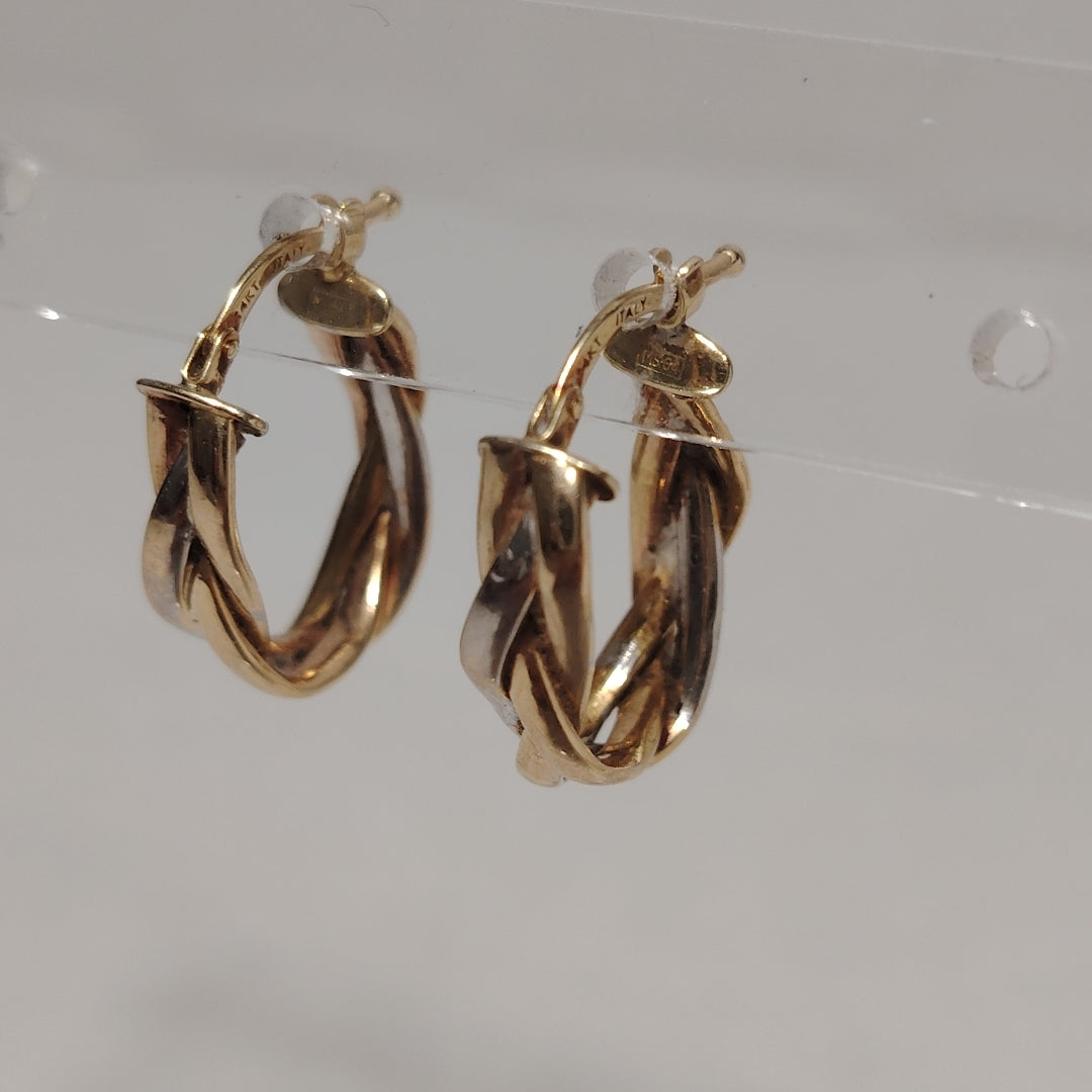 ARRACADAS PAR ORO, ORO COMBINADO 14 K 1.7 GRMS (SEMINUEVO)