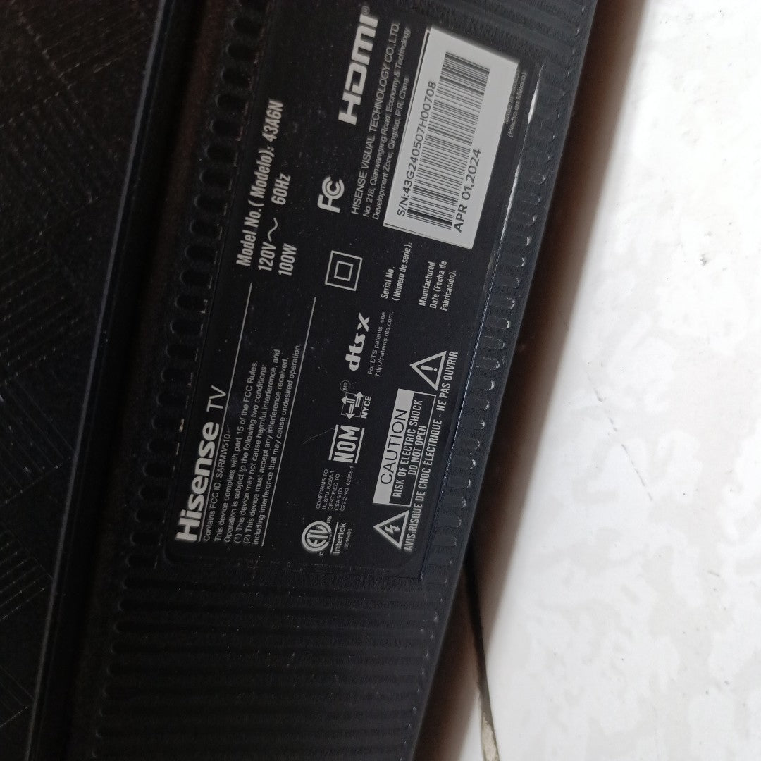 PANTALLA HISENSE 43A6N(2024) 43" LED (SEMINUEVO)