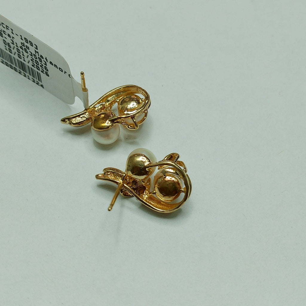 K1 4,20 GRMS 14 K ESPECIFICACIONES COMPLEMENTARIAS PAR DE BROQUELES CON PIEDRA P (SEMINUEVO)