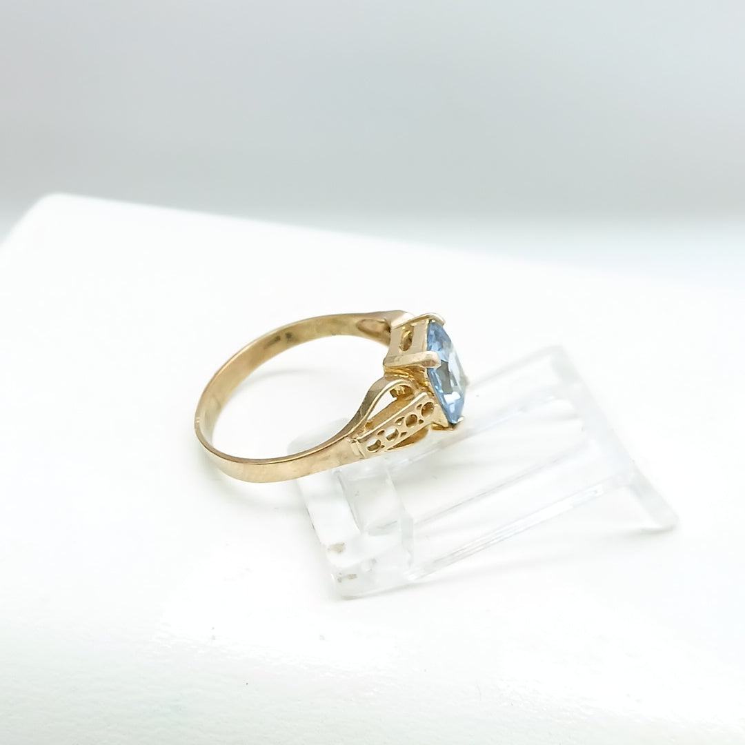 K1 2,30 GRMS 10 K ESPECIFICACIONES COMPLEMENTARIAS ANILLITO PIEDRA COLOR AZUL (SEMINUEVO)