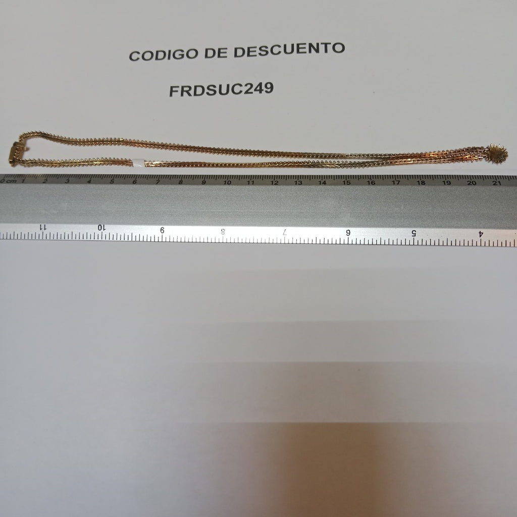 K1 13,20 GRMS 14 K ESPECIFICACIONES COMPLEMENTARIAS GARGANTILLA DE 3 OROS (SEMINUEVO)