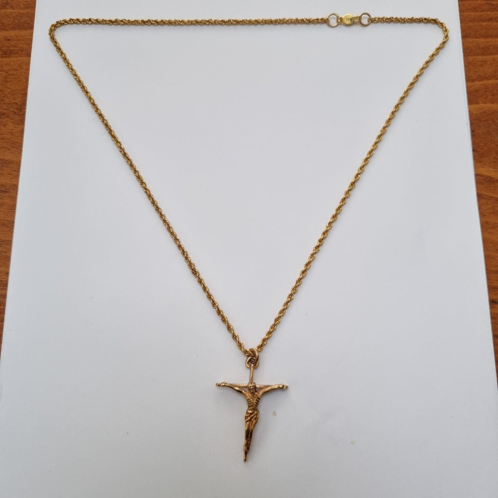 K1 20,10 GRMS 14 K ESPECIFICACIONES COMPLEMENTARIAS CADENA TORZAL CON CRISTO, C (SEMINUEVO)