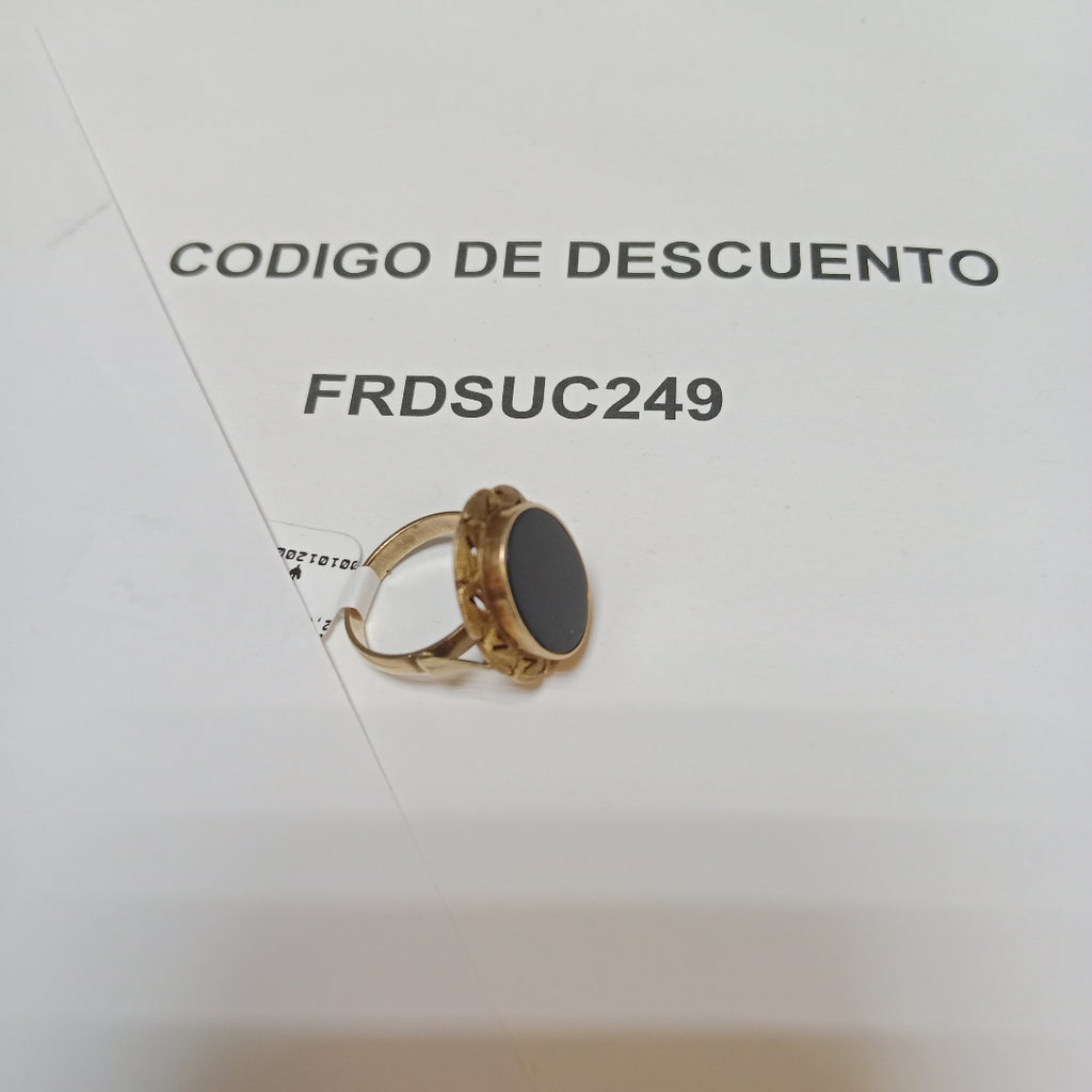 K1 5,00 GRMS 8 K ESPECIFICACIONES COMPLEMENTARIAS ANILLO CON PIEDRA NEGRA (SEMINUEVO)