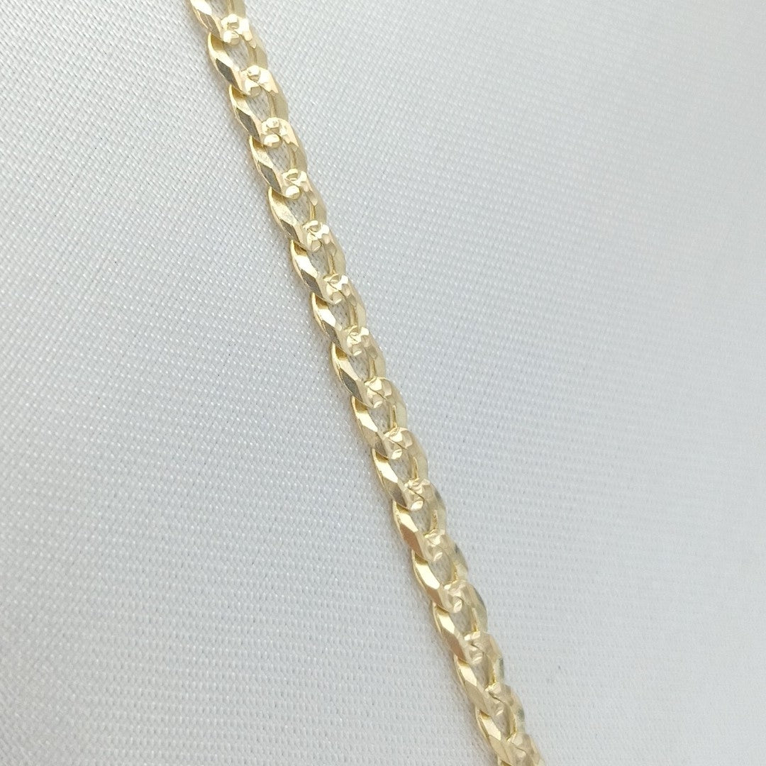 CADENA BARBADA DIAMANTADA 12.61GR 60 CM 14K (NUEVO)