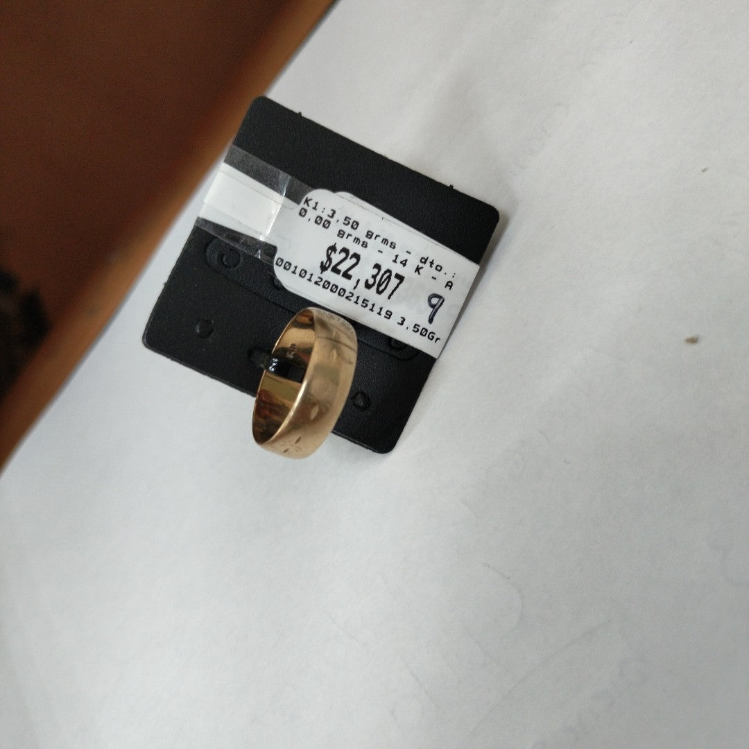 K1 3,50 GRMS 14 K ESPECIFICACIONES COMPLEMENTARIAS ARGOLLA ESTAMPADO ESTRELLA (SEMINUEVO)
