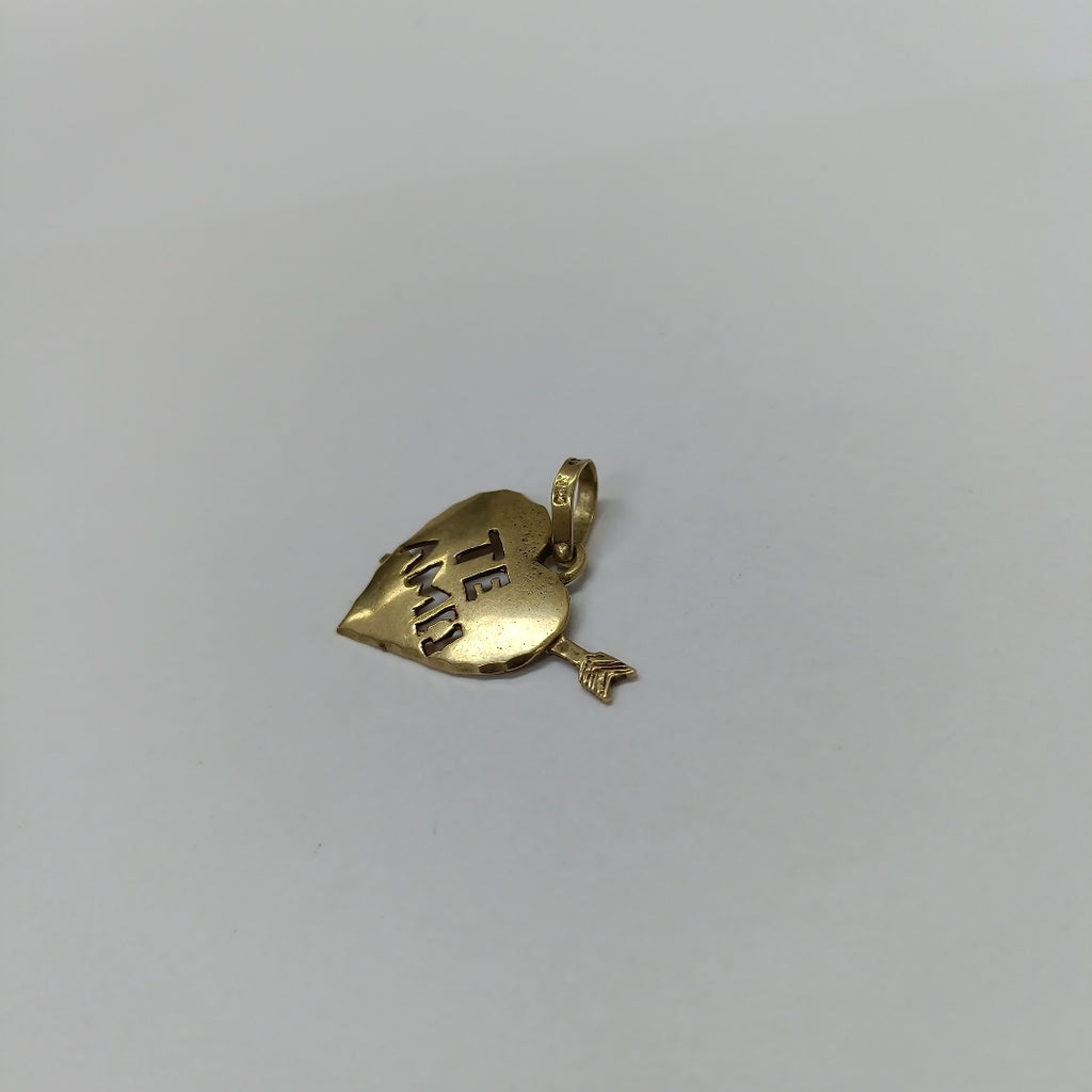 K1 1,60 GRMS 10 K ESPECIFICACIONES COMPLEMENTARIAS DIJE MOTIVO CORAZON TE AMO 10 (SEMINUEVO)