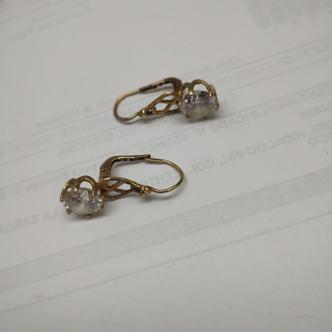 K1 3,00 GRMS 10 K ESPECIFICACIONES COMPLEMENTARIAS ARETES CON CIRCONIA (SEMINUEVO)