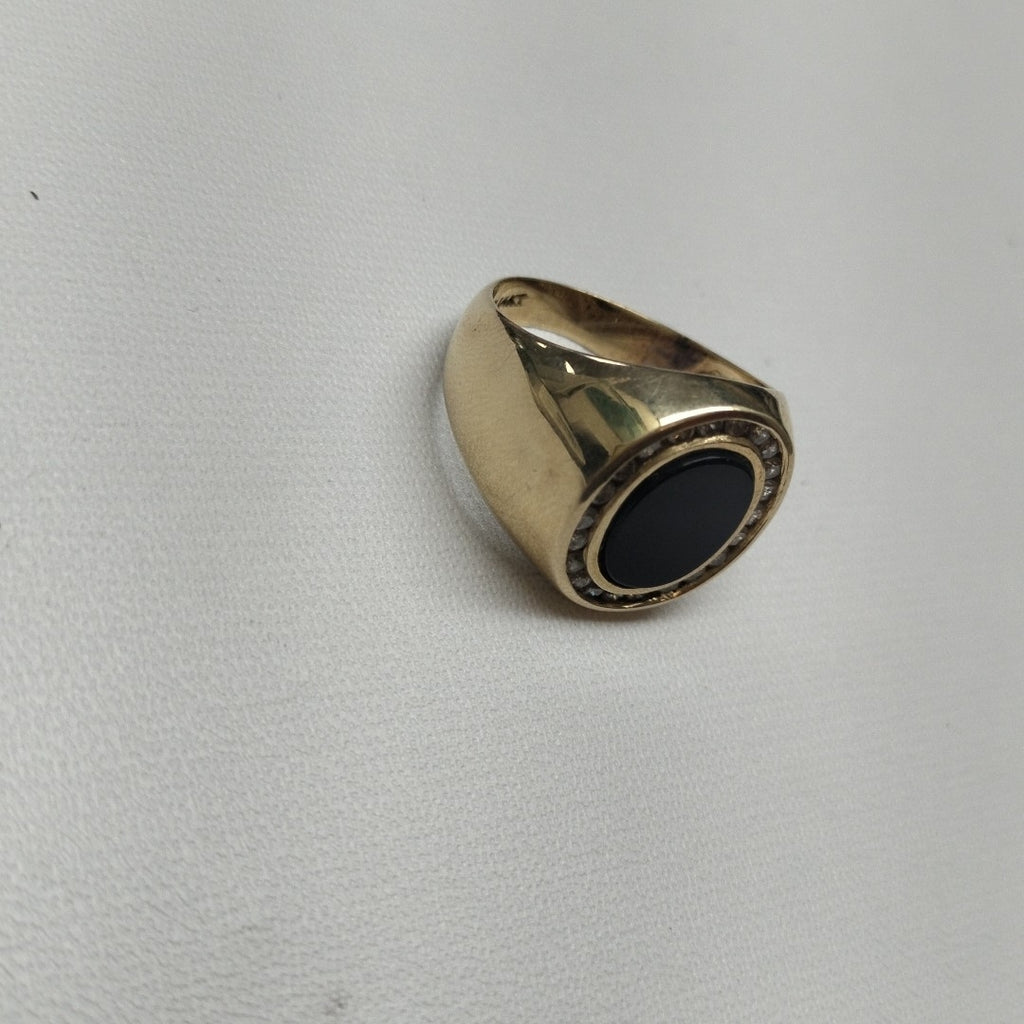 K1 9,50 GRMS 14 K ESPECIFICACIONES COMPLEMENTARIAS ANILLO PIEDRA NEGRA VENDIBLE (SEMINUEVO)